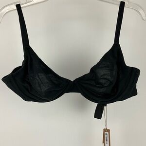 SKIMS Cotton Jersey T-Shirt Bra Onyx 34D NWT
